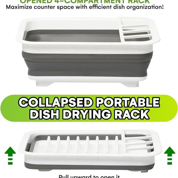 Collapsible Dish Drying Rack - for Kitchen, RV Camping Essentials -4.9"x14"x12" - Picture 5 of 6